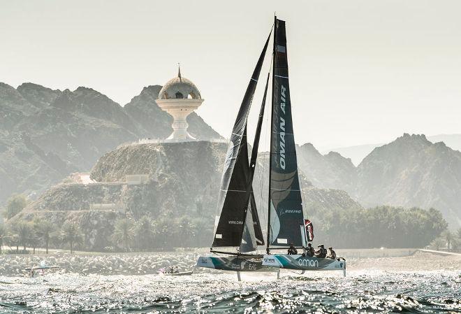 Act 1, Extreme Sailing Series Muscat – Day 1  – Oman Air took to their home waters for the opening day - Extreme Sailing Series © Lloyd Images http://lloydimagesgallery.photoshelter.com/